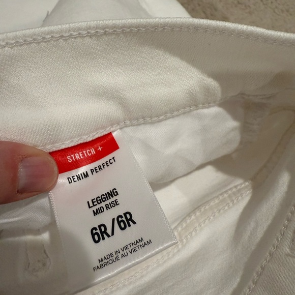 Express white denim perfect, legging stretch mid rise new jeans - Picture 4 of 6